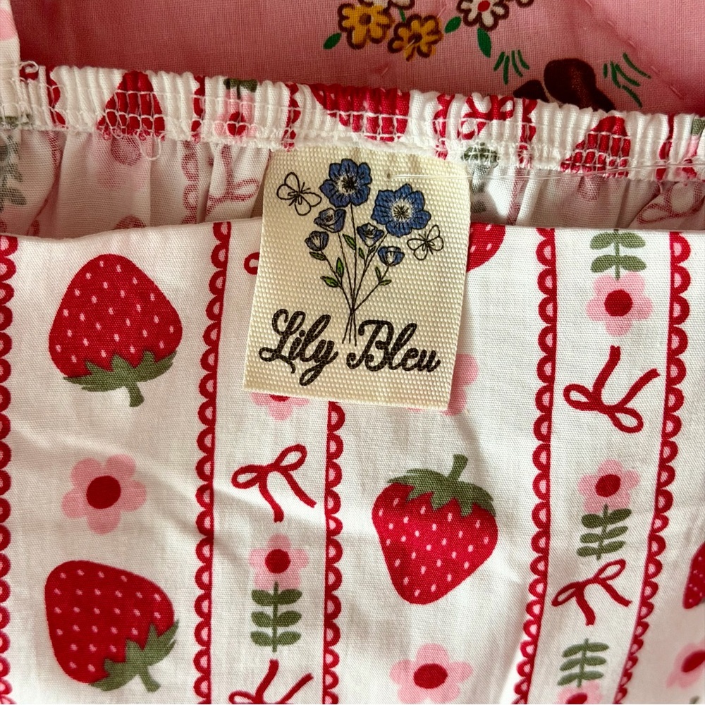 Birthday Party Dress/Sundress with Red Strawberry Print and birthday hat - Picture 16 of 16